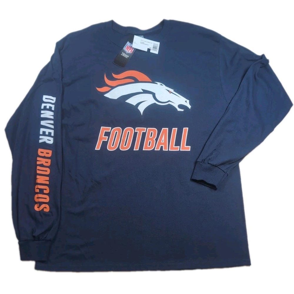 NWT Junk Food Denver Broncos NFL Team Apparel Long Sleeve Shirt Men's XL